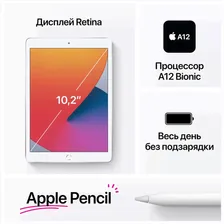 Планшет Apple iPad 10.2 Wi-Fi 32GB Silver (MYLA2RU/A)